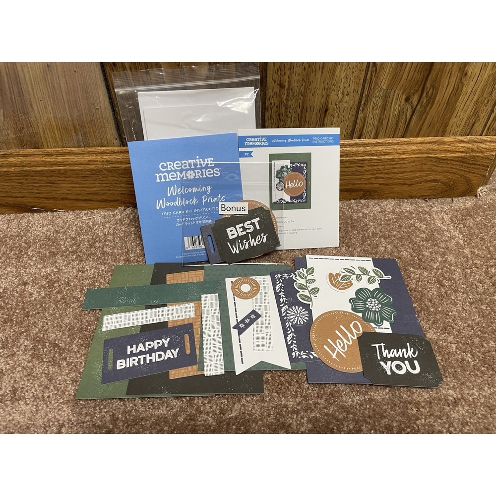Creative Memories "Welcome Woodblock" Card Kit Trio NEW Limited Edition
